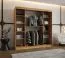 Schiebetürenschrank | Farbe: Eiche Artisan | dekorativer Spiegel | 200 x 62 x 200 cm | 10 Fächer | 2 Kleiderstangen | Moderne Details | Kleiderschrank