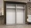 Drehtürenschrank mit vier Spiegeltüren Eiger 135, Farbe: Weiß, zwei Fächer, 2 Meter breit, Soft-Close-Funktion, Kleiderschrank, Griffe: Schwarz