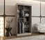 Schiebetürenschrank / Kleiderschrank | Kaschmir | 100 x 62 x 200 cm | schmal | 1 Spiegeltür | moderne Details | 2 Kleiderstangen | 5 Fächer