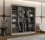 Kleiderschrank / Schiebetürenschrank | Kaschmir | dekorative Spiegeltür | 180 x 62 x 200 | 10 Fächer | 2 Kleiderstangen | Moderne Details