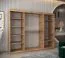 Schiebetürenschrank | dekorative Spiegeltür | Farbe: Weiß Matt | 2 Kleiderstangen | Kleiderschrank | 10 Fächer | 250 x 62 x 200 cm | Langlebig und Widerstandsfähig