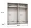 Kleiderschrank | 4-Türig | Farbe: Kaschmir | 2 Fächer | 2 Kleiderstangen | Griffe: Schwarz | Soft-Close-Funktion | Maße: 200 x 52 x 202 cm | ABS-Kanten