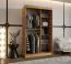 Schiebetürenschrank / Kleiderschrank | Farbe: Eiche Artisan | 120 x 62 x 200 cm | Moderne Details | 5 Fächer | 2 Kleiderstangen | elegante Ausführung