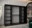 Schiebetürenschrank | 10 Fächer | Schwarz Matt | 2 Kleiderstangen | hochwertig Verarbeitet | Kleiderschrank | 250 x 62 x 200 cm | dekorative Spiegeltür