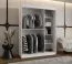 Kleiderschrank / Schiebetürenschrank | Farbe: Weiß Matt | 2 Kleiderstangen | 5 Fächer | hochwertig Verarbeitet | 150 x 62 x 200 cm | für Schlafzimmer