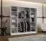 Kleiderschrank | Weiß Matt | Spiegeltür | Moderne Details | 200 x 62 x 200 cm | Schiebetürenschrank | 10 Fächer | 2 Kleiderstangen | hochwertig Verarbeitet