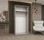 Drehtürenschrank mit einer Spiegeltür Korab 56, Farbe: Eiche Artisan, ein Fach, 1 Meter breit, eine Kleiderstange, Griffe: Schwarz, Soft-Close-Funktion