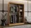 Schiebetürenschrank / Kleiderschrank | Farbe: Eiche Artisan | 5 Fächer | 2 Kleiderstangen | 150 x 62 x 200 cm | dekorative Spiegeltür | für Schlafzimmer