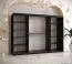 Edler Kleiderschrank mit 10 Fächern Balmenhorn 71, Farbe: Schwarz matt / Weiß matt - Abmessungen: 200 x 250 x 62 cm (H x B x T), mit drei Türen