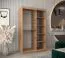 Schiebetürenschrank mit einer Spiegeltür Musala 05, Farbe: Eiche Artisan, 1,2 Meter breit, fünf Fächer, zwei Kleiderstangen, Aluminiumschienen, Kleiderschrank