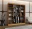 Kleiderschrank / Schiebetürenschrank | Farbe: Eiche Artisan | 10 Fächer | 2 Kleiderstangen | dekorative Spiegeltür | 180 x 62 x 200 cm | für Schlafzimmer