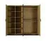 Schlichter Kleiderschrank mit zwei Spiegeltüren Damous 01, Farbe: Eiche Scandi / Schwarz - Abmessungen: 210 x 223 x 60 cm (H x B x T)