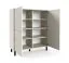 Kommode | 4 Drehtüren | Push-to-open Funktion | Kaschmir | hochwertige Verarbeitung | 8 Fächer | Maße: 100 x 40 x 112 cm | Lamellen Front | für Wohnzimmer