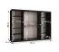Schiebetürenschrank | 10 Fächer | Schwarz Matt | 2 Kleiderstangen | hochwertig Verarbeitet | Kleiderschrank | 250 x 62 x 200 cm | dekorative Spiegeltür