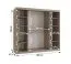 Kleiderschrank | Kaschmir | Spiegeltür | Moderne Details | 200 x 62 x 200 cm | Schiebetürenschrank | 10 Fächer | 2 Kleiderstangen | hochwertig Verarbeitet