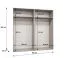 Kleiderschrank mit 4 Türen Eiger 86, Farbe: Kaschmir, zwei Spiegeltüren, Soft-Close-Funktion, 2 Meter breit, Griffe: Schwarz, zwei Kleiderstangen, zwei Fächer