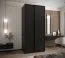 Kleiderschrank / Schiebetürenschrank | 245,5 x 110 x 64 cm | 2 Schiebetüren | 6 Fächer | 2 Kleiderstangen | 6 Einlegeböden | Farbe: Schwarz |Soft-Close