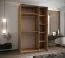 Kleiderschrank / Schiebetürenschrank | 6 Fächer | 245,5 x 150 x 64 cm | 2 Schiebetüren | 2 Kleiderstangen | 6 Einlegeböden | Farbe: Kaschmir | Soft-Close