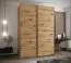 Kleiderschrank / Schiebetürenschrank | 245,5 x 170 x 64 cm | 11 Fächer | 10 Einlegeböden | 2 Kleiderstangen | 2 Schiebetüren | Farbe: Eiche Artisan