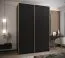 Kleiderschrank / Schiebetürenschrank | 2 Kleiderstangen | Schiebetüren | 245,5 x 180 x 64 cm | 11 Fächer | 10 Einlegeböden | Soft-Close | Farbe: Schwarz