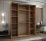 Kleiderschrank / Schiebetürenschrank | 2 Kleiderstangen | 245,5 x 190 x 64 cm | 2 Schiebetüren | 11 Fächer | 10 Einlegeböden | Farbe: Eiche Artisan