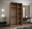 Schiebetürenschrank mit zwei Kleiderstangen | Soft-Close | 2 Schiebetüren | 245,5 x 130 x 64 cm | 6 Fächer | Farbe: Schwarz | ABS Kantenschutz