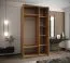 Kleiderschrank / Schiebetürenschrank | 245,5 x 140 x 64 cm | 2 Kleiderstangen | 2 Schiebetüren | Spiegel | ABS Kantenschutz | Farbe: Eiche Artisan