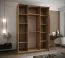 Kleiderschrank / Schiebetürenschrank | 11 Fächer | Soft-Close | 2 Kleiderstangen | Spiegel | 245,5 x 170 x 64 cm | 2 Schiebetüren | Farbe: Schwarz