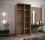 Kleiderschrank / Schiebetürenschrank | 6 Fächer | 2 Kleiderschrank | 245,5 x 120 x 64 cm | Farbe: Weiß | Soft-Close | 2 Schiebetüren | Spiegel