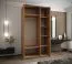 Kleiderschrank / Schiebetürenschrank | 6 Fächer | Farbe: Kaschmir | Soft-Close | Spiegel | 2 Kleiderstangen | 2 Schiebetüren | 245,5 x 130 x 64 cm