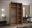 Kleiderschrank / Schiebetürenschrank | Soft-Close | 2 Kleiderstangen | 6 Fächer | 245,5 x 140 x 64 cm | Farbe: Weiß | 2 Schiebetüren | Spiegel