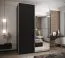 Kleiderschrank / Schiebetürenschrank | 11 Fächer | 245,5 x 170 x 64 cm | 2 Schiebetüren | 2 Kleiderstangen | Spiegel | Farbe: Schwarz | Soft-Close