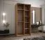 Kleiderschrank / Schiebetürenschrank | Farbe: Weiß | 2 Kleiderstangen | 6 Fächer | 2 Schiebetüren | Soft-Close | Spiegel | 245,5 x 100 x 64 cm