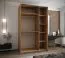 Kleiderschrank / Schiebetürenschrank | Farbe: Weiß | 245,5 x 140 x 64 cm | 2 Kleiderstangen | 6 Fächer | 2 Schiebetüren | Soft-Close-Funktion | Spiegel
