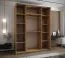 Kleiderschrank / Schiebetürenschrank | 11 Fächer | 2 Schiebetüren | Farbe: Weiß | 2 Kleiderstangen | Spiegel | Soft-Close | 245,5 x 190 x 64 cm