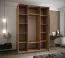 Kleiderschrank / Schiebetürenschrank | 245,5 x 190 x 64 cm | 2 Schiebetüren | 2 Kleiderstangen | 11 Fächer | Spiegel | Soft-Close | Farbe: Schwarz
