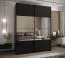 Kleiderschrank / Schiebetürenschrank | 2 Schiebetüren | 11 Fächer |245,5 x 200 x 64 cm | Spiegel | Soft-Close | 2 Kleiderstangen | Farbe: Schwarz
