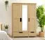 Kleiderschrank / Drehtürenschrank Kiefer massiv Vollholz natur 008 - Abmessung 190 x 120 x 60 cm (H x B x T)