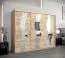 Schiebetürenschrank / Kleiderschrank Hacho 06 mit Spiegel, Farbe: Eiche Sonoma - Abmessungen: 200 x 250 x 62 cm ( H x B x T)