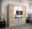 Schiebetürenschrank / Kleiderschrank Calvitero 05 mit Spiegel, Farbe: Eiche Sonoma - Abmessungen: 200 x 200 x 62 cm ( H x B x T)