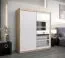 Schiebetürenschrank / Kleiderschrank Aizkorri 04A mit Spiegel, Farbe: Eiche Sonoma / Weiß matt - Abmessungen: 200 x 180 x 62 cm (H x B x T)
