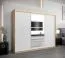Schiebetürenschrank / Kleiderschrank Aizkorri 06A mit Spiegel, Farbe: Eiche Sonoma / Weiß matt - Abmessungen: 200 x 250 x 62 cm (H x B x T)