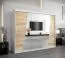 250 cm breiter Kleiderschrank mit 10 Fächern und 3 Türen | Farbe: Sonoma Eiche / Weiß Abbildung