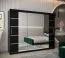 250 cm breiter Kleiderschrank mit 3 Türen | 10 Fächer | Farbe: Schwarz Abbildung