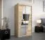 100 cm breiter Kleiderschrank mit 2 Türen | 5 Fächer | Farbe: Sonoma Eiche Abbildung