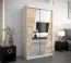 120 cm breiter Kleiderschrank mit 2 Türen | 5 Fächer | Farbe: Sonoma Eiche / Weiß Abbildung