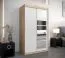 120 cm breiter Kleiderschrank mit 5 Fächern und 2 Türen | Farbe: Sonoma Eiche / Weiß Abbildung