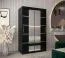 120 cm breiter Kleiderschrank mit 2 Türen | 5 Fächer | Farbe: Schwarz Abbildung