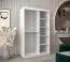 120 cm breiter Kleiderschrank mit 5 Fächern und 2 Türen | Farbe: Weiß / Schwarz Abbildung