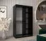 120 cm breiter Kleiderschrank mit 2 Türen | 5 Fächer | Farbe: Schwarz Abbildung